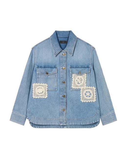 Alanui Blue Island's Diary Denim Overshirt