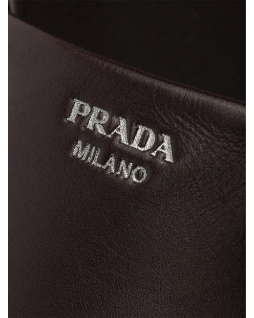 Prada Black Leather Slides for men