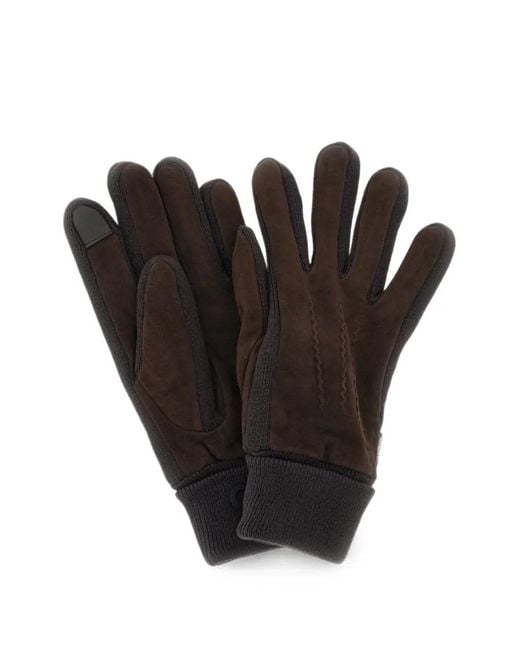 Barbour Black Magnus Ribbed-Cuff Gloves