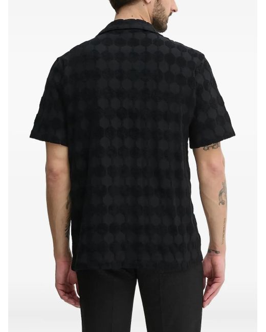 BALR Black Textured Geometric Shirt for men