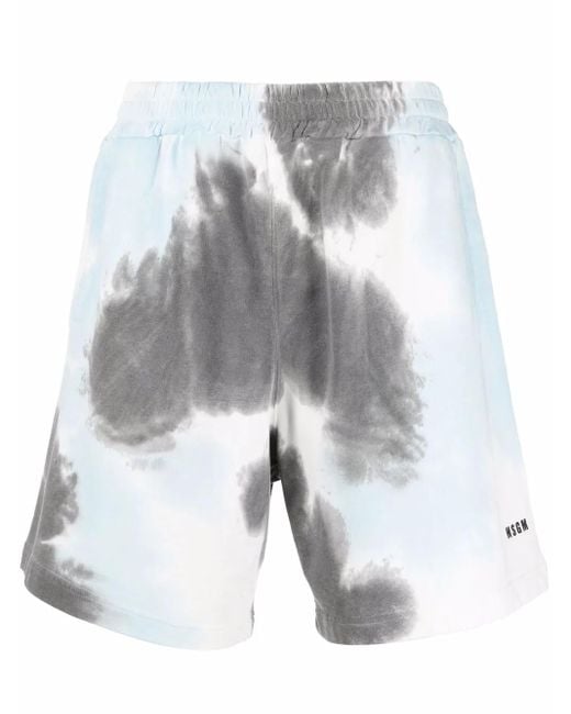 メンズ MSGM タイダイ トラックショーツ Gray