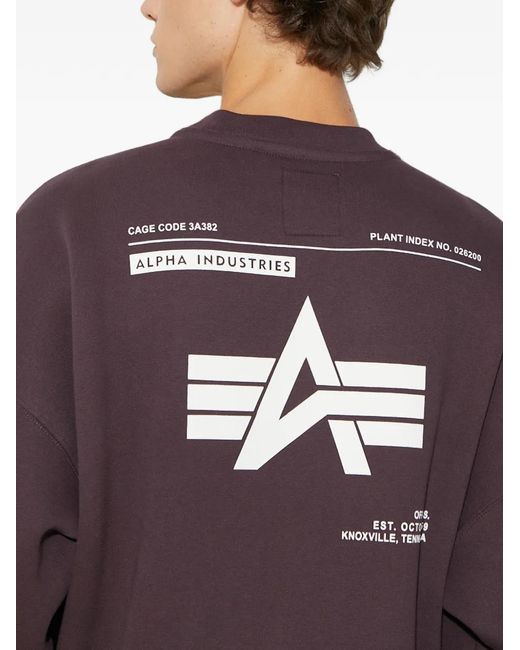 Alpha Industries Logo Crew-Neck Sweater in Purple for Men | Lyst UK