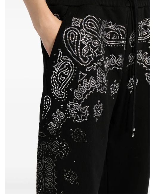 Amiri Black Crystal-Embellished Bandana Track Pants