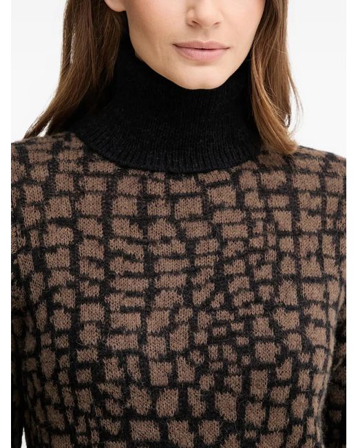 Joop! Black Kordula Patterned Roll-Neck Sweater