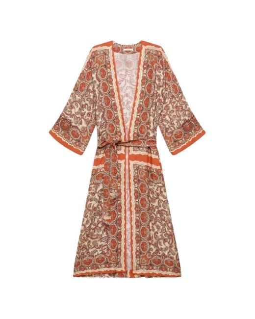Maliparmi Pink Paisley-Print Kimono