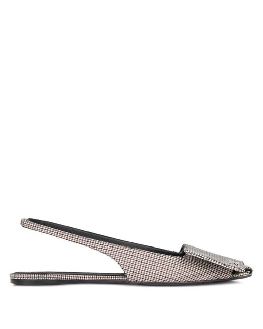 Courreges White Houndstooth Slingback Flat