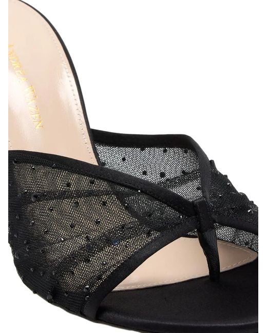 Andrea Wazen Black Astrid Mules