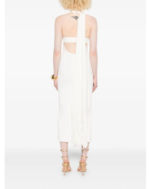 Cult Gaia White Caia Halter-Neck Midi Dress