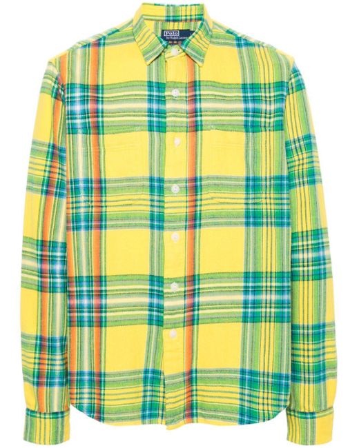メンズ Polo Ralph Lauren チェック フランネルシャツ Yellow
