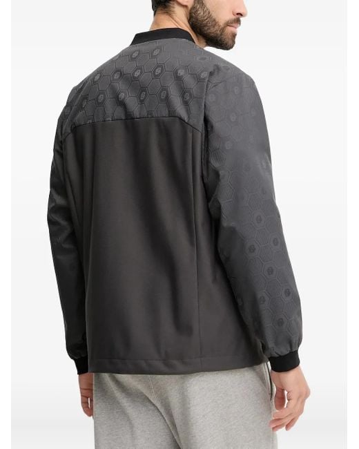 Boss Gray Hexagon-pattern Bomber Jacket for men