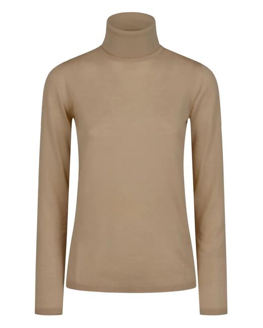 Max Mara Natural Roll-Neck Long-Sleeve Sweater