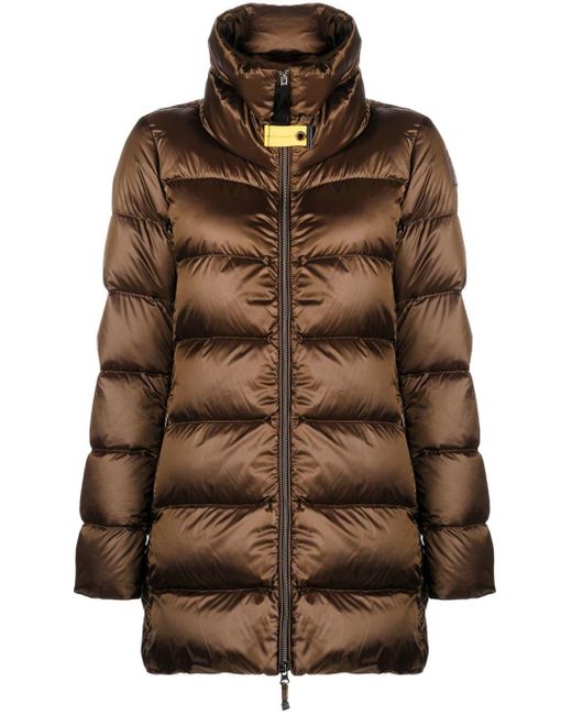Parajumpers Aline Zip-up Puffer Coat in Brown | Lyst