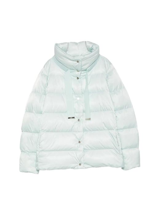 Herno Blue Quilted Drawstring Parka