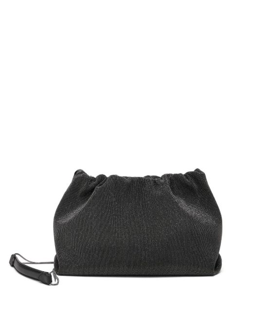 Brunello Cucinelli Black Monili-embellished Shoulder Bag