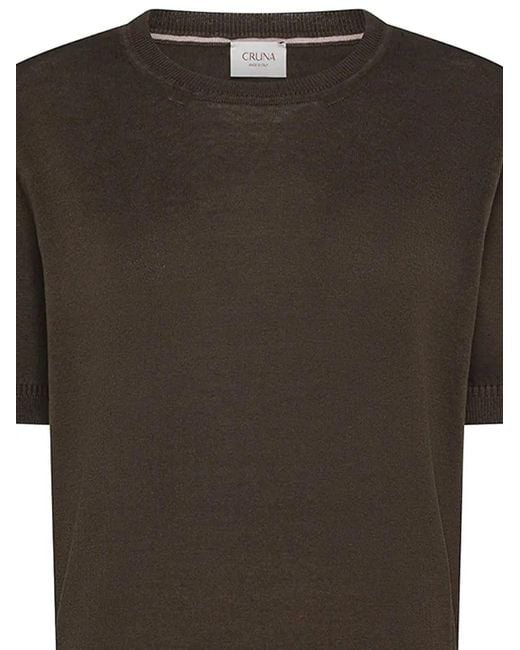 Cruna Brown Short-Sleeve Top