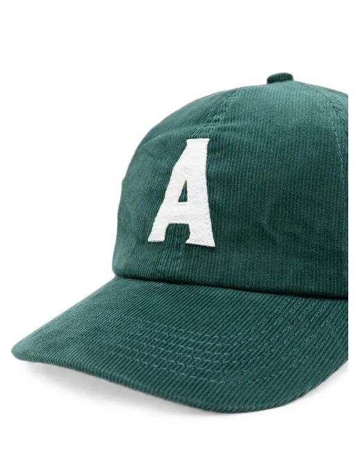 Autry Green Corduroy Logo-Patch Baseball Cap