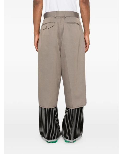 Kolor Gray Double Layer Tailored Trousers for men