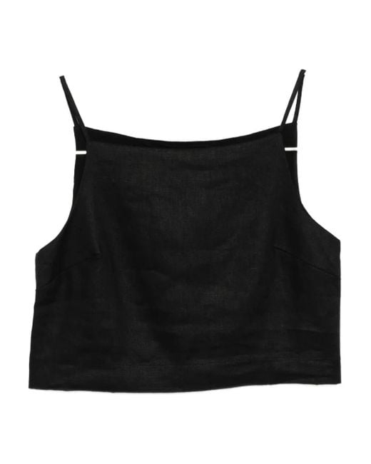Reformation Black Kerri Oberteil Aus Leinen