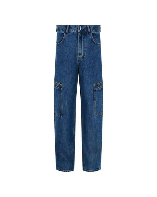 Givenchy Blue Zip-Detail Cargo Pants