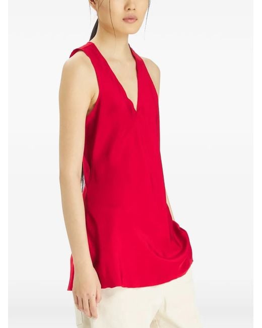 Barena Red Mietta V-Neck Top