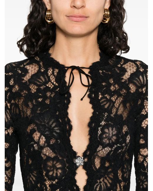 MANURI レース ドレス Black