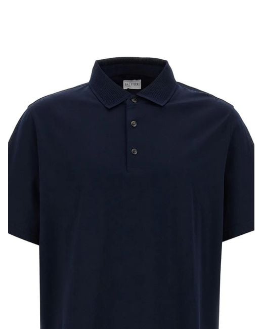 Pal Zileri Blue Three-Button Polo Shirt for men