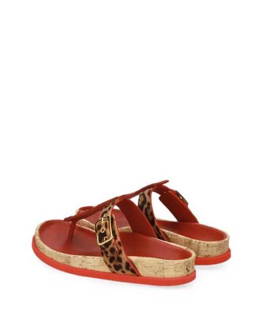 Premiata Brown Ponyhide Thong Sandals