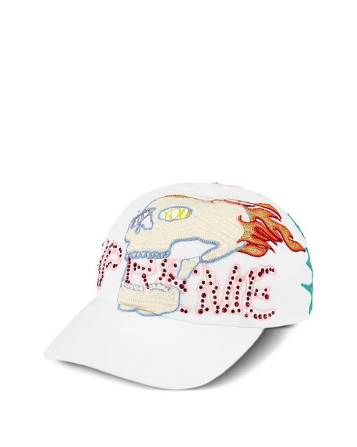 Supreme White Wfst 6-Panel Baseball Cap for men