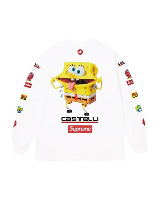 Supreme X Spongebob X Castelli Racing Long-Sleeves T-Shirt in