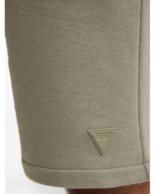 Guess Natural Drawstring Logo-Patch Shorts for men