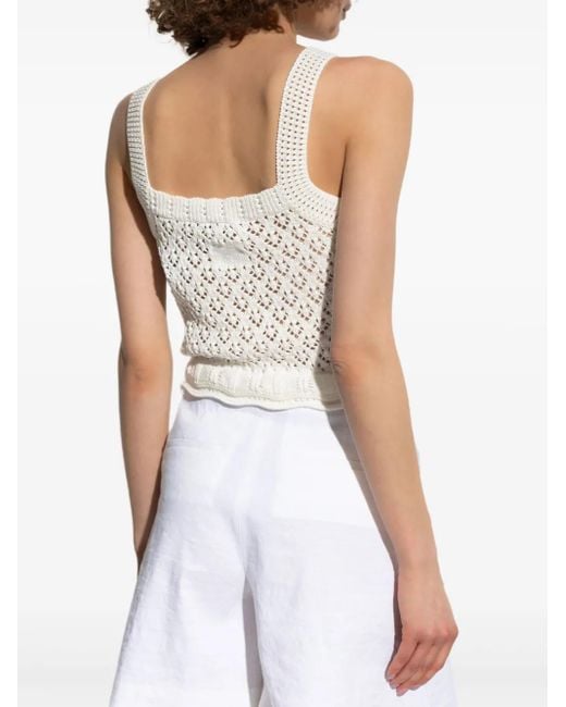 Maison Kitsuné Gehaakte Tanktop in het White