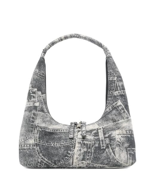 MARGE SHERWOOD Gray Printed Charm-Detail Shoulder Bag