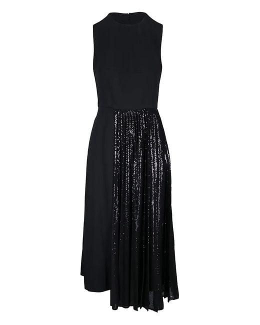 Michael Kors Black Sequin Pleated Dress