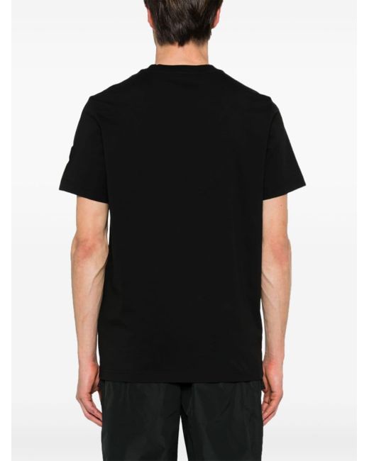 Moncler Black Logo-Print Cotton T-Shirt for men