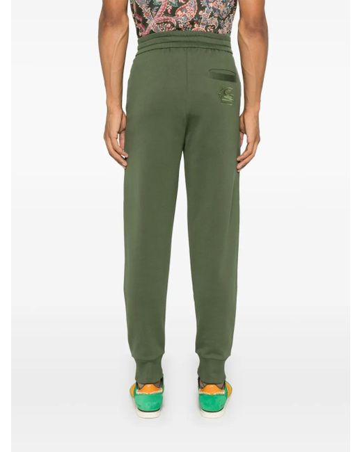 Etro Green Pegaso-Motif Track Pants for men