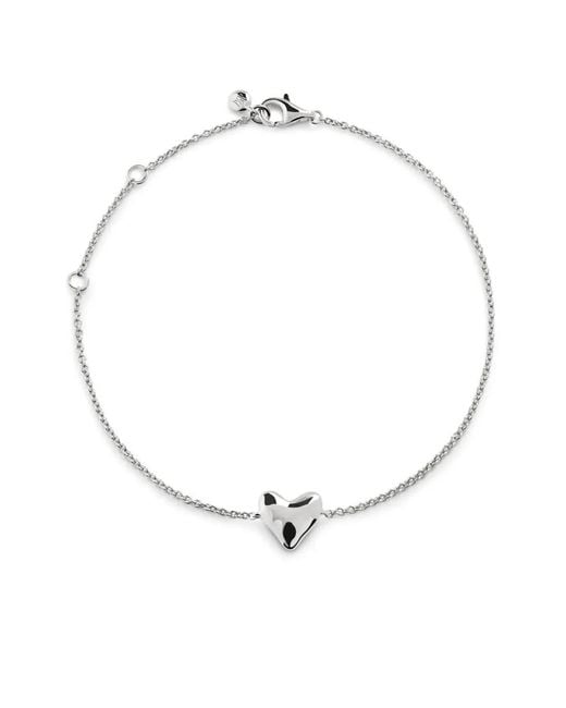 Monica Vinader White Heart Chain Bracelet