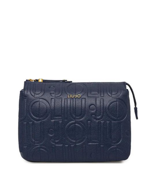 Borsa A Tracolla Con Logo Goffrato di Liu Jo in Blue