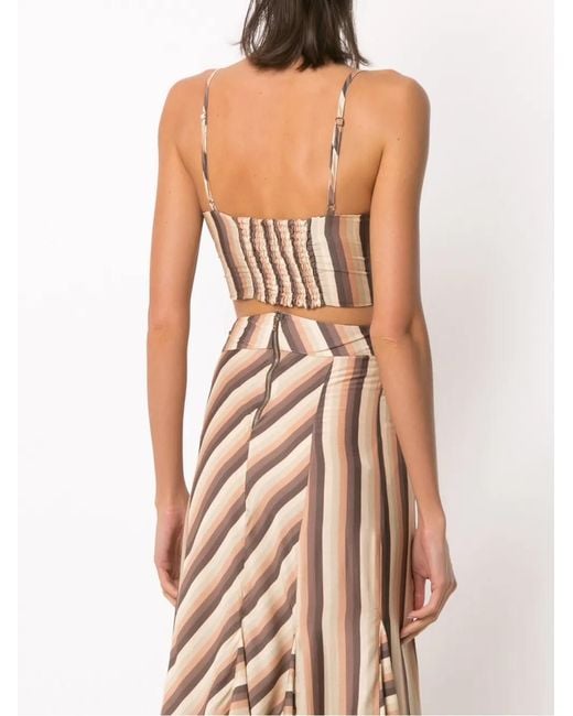 Amir Slama Natural Striped Cropped Top
