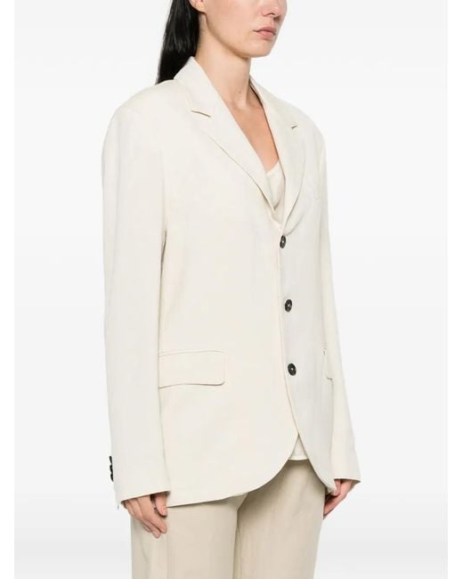 Barena White Buttoned Notched Blazer
