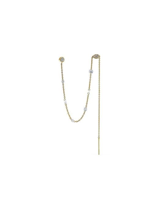 Logan Hollowell White 18K Diamond Thread Earring