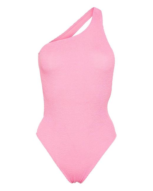 Mc2 Saint Barth Pink Halterneck Crinkled Swimsuit