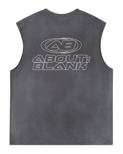 About Blank Gray Logo-Detail Sleeveless Tank Top for men