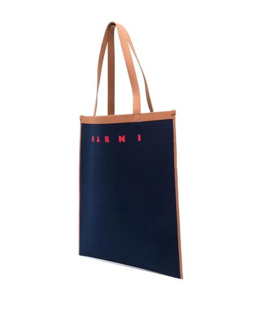 Sac Cabas À Logo En Intarsia Marni pour homme en coloris Blue