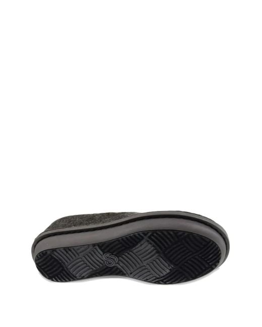 Clarks Gray Step Flowllow Faux-Fur Trim Slippers