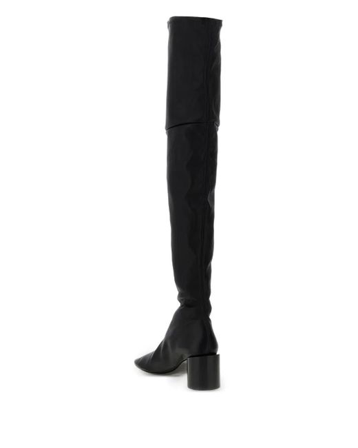 Jil Sander Black 60Mm Leather Round-Toe Boots