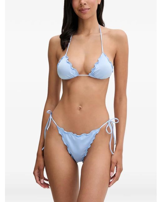 Mc2 Saint Barth Blue Sagitami Ruffled Bikini
