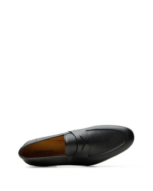 Magnanni Shoes White Diezma Ii Pebbled Leather Loafers for men
