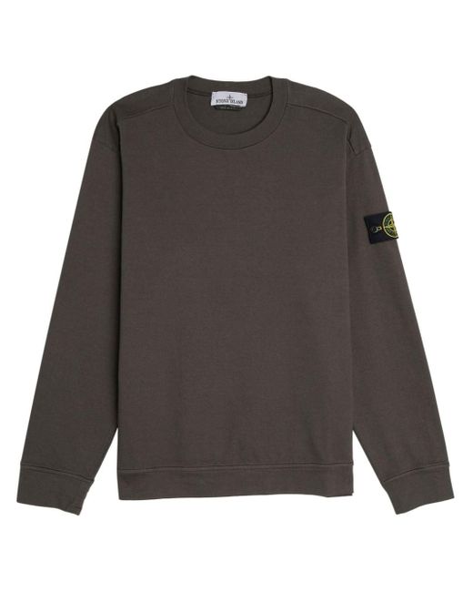 Stone Island Gray Logo-patch Cotton Sweatshirt for men