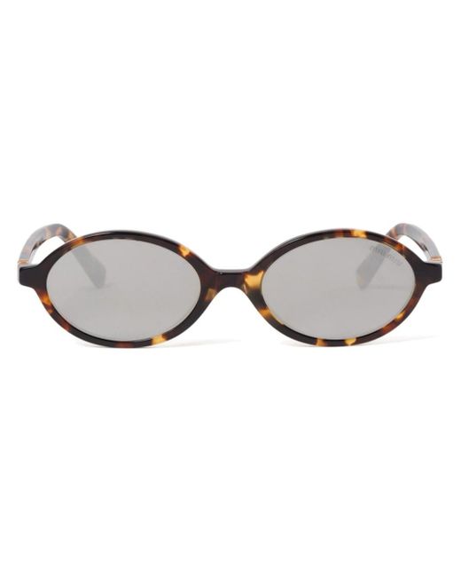 Miu Miu Brown Regard Oval-frame Sunglasses