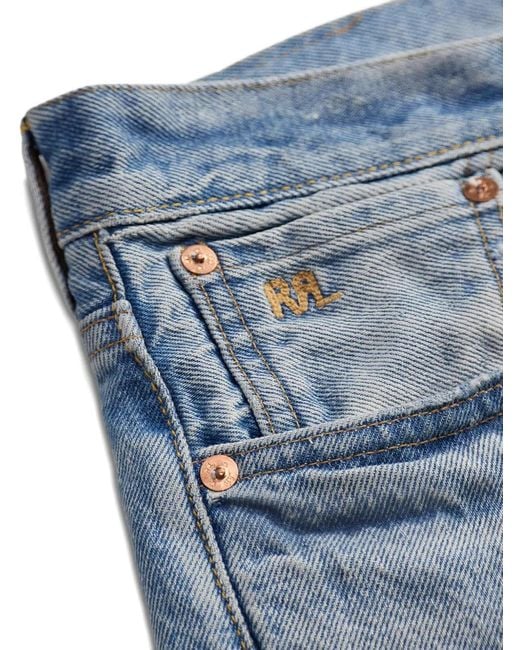Vaqueros Con Efecto Envejecido RRL de hombre de color Blue